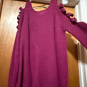 Chic Magenta Cold Shoulder Sweater